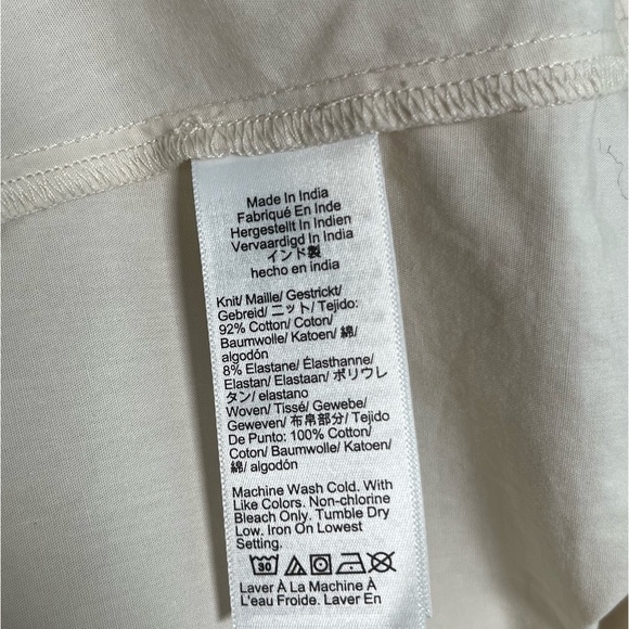 New J CREW Fitted Knit Mockneck Dress with Poplin Skirt In Cream Size S - Picture 13 of 15